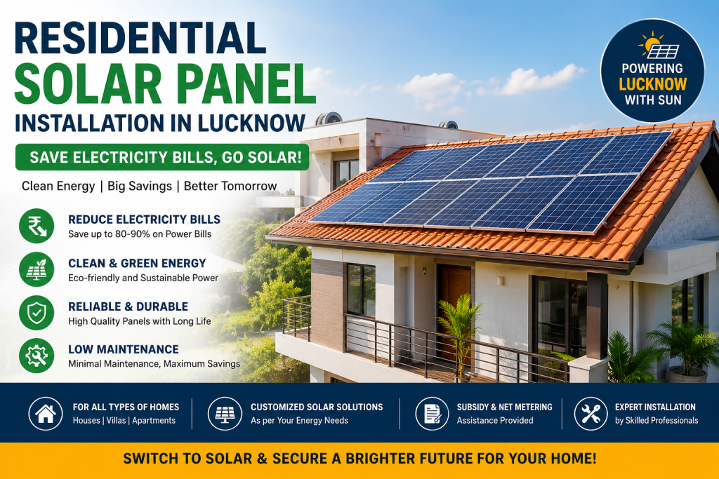 residential solar panel installation in Lucknow