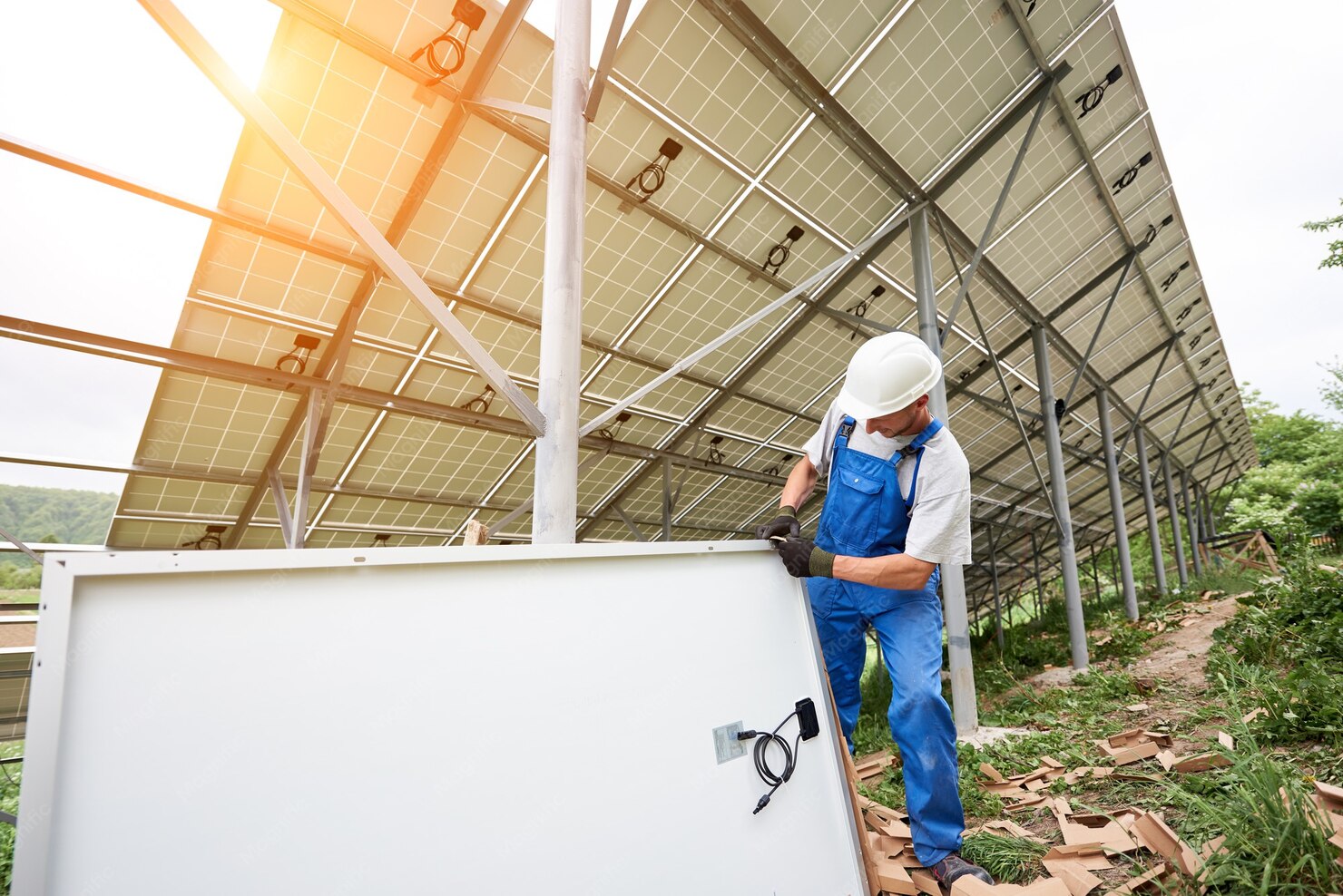 Solar panels on rooftop